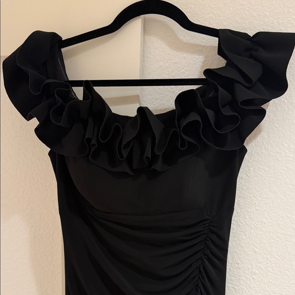 Xscape Black Strapless Ruffle Dress - Picture 4 of 10